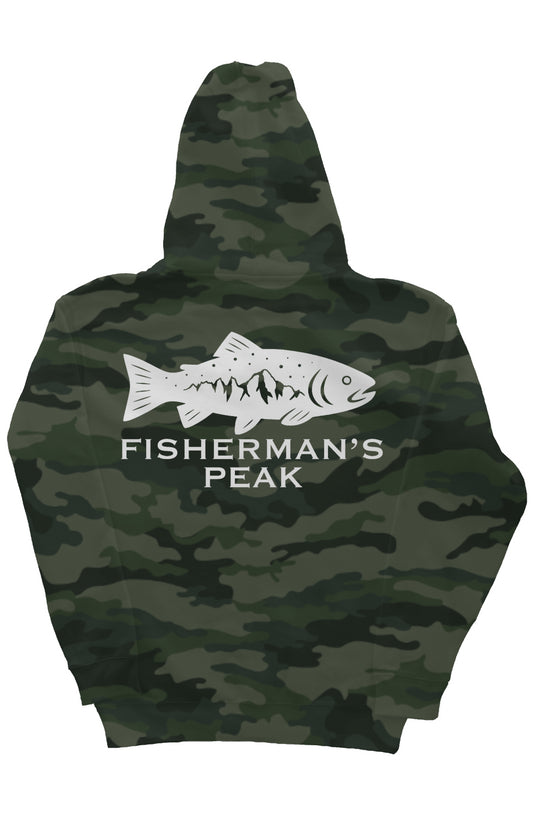 Fisherman's Peak Signature Logo - Heavyweight Camo Hoodie